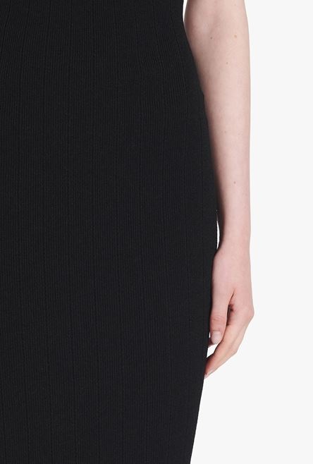 Mid-length black eco-designed knit dress - 8