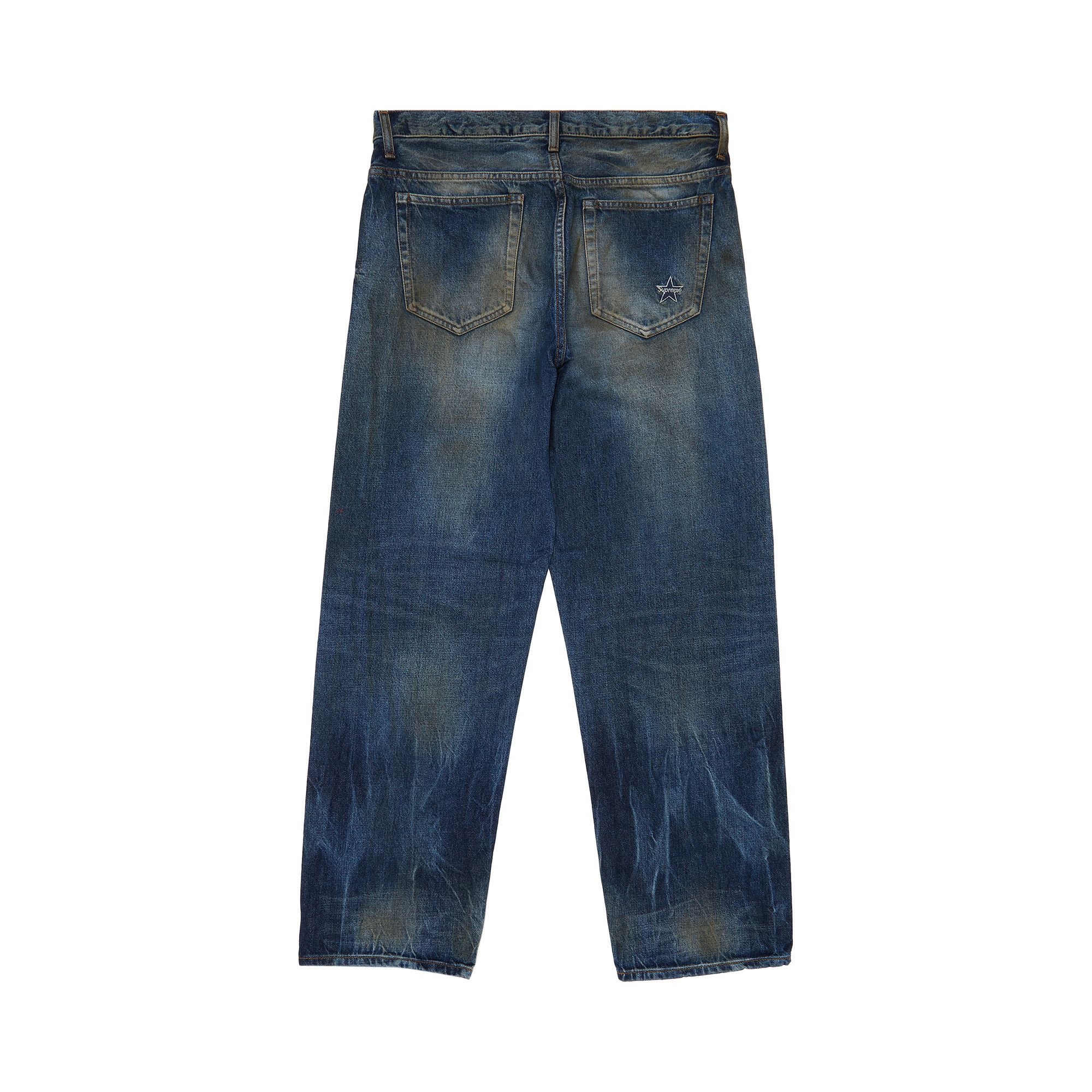 Supreme Distressed Loose Fit Selvedge Jean 'Washed Blue' - 2