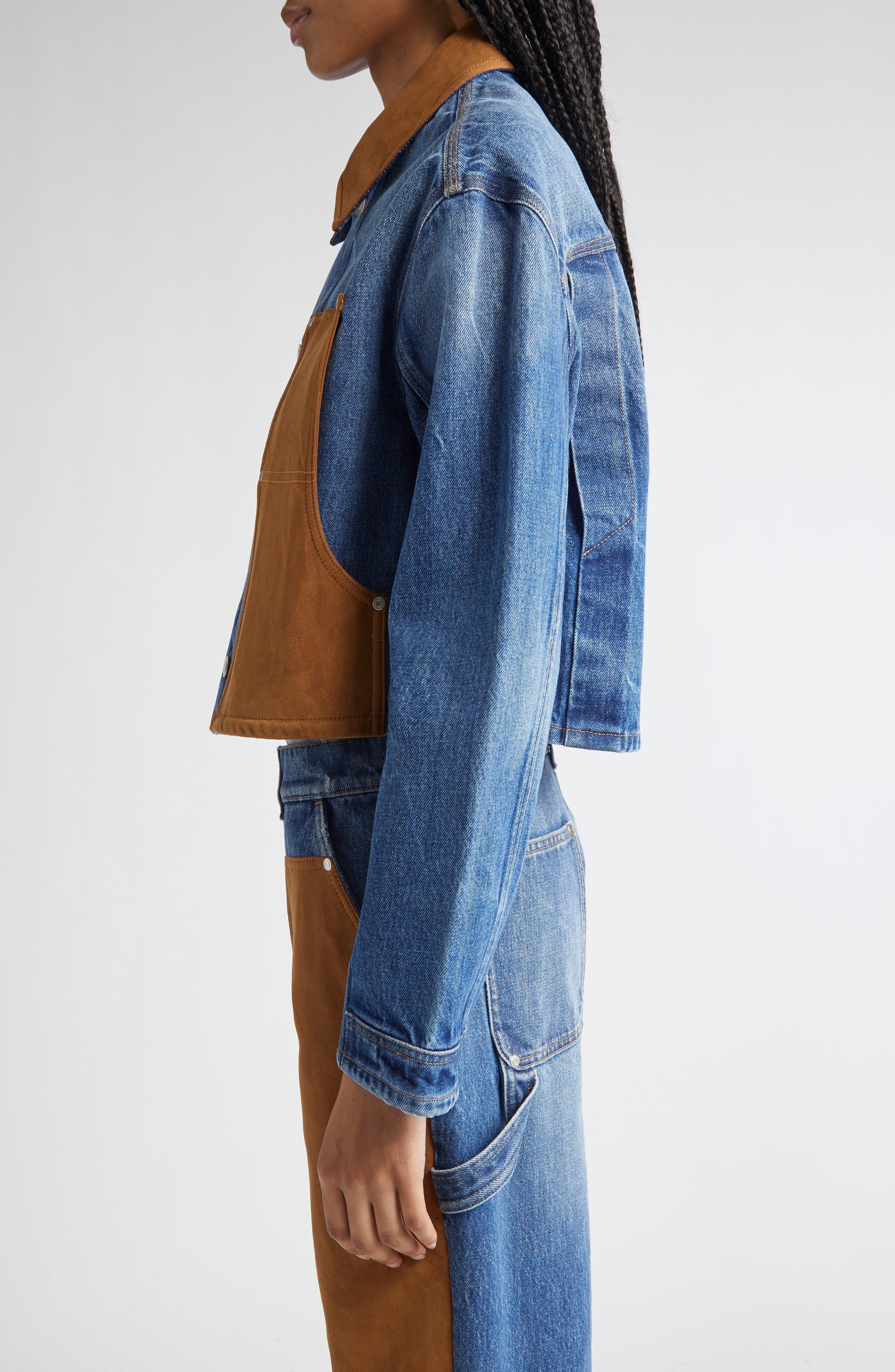 Stella McCartney Denim & Faux Suede Trucker Jacket in 4090 - 4