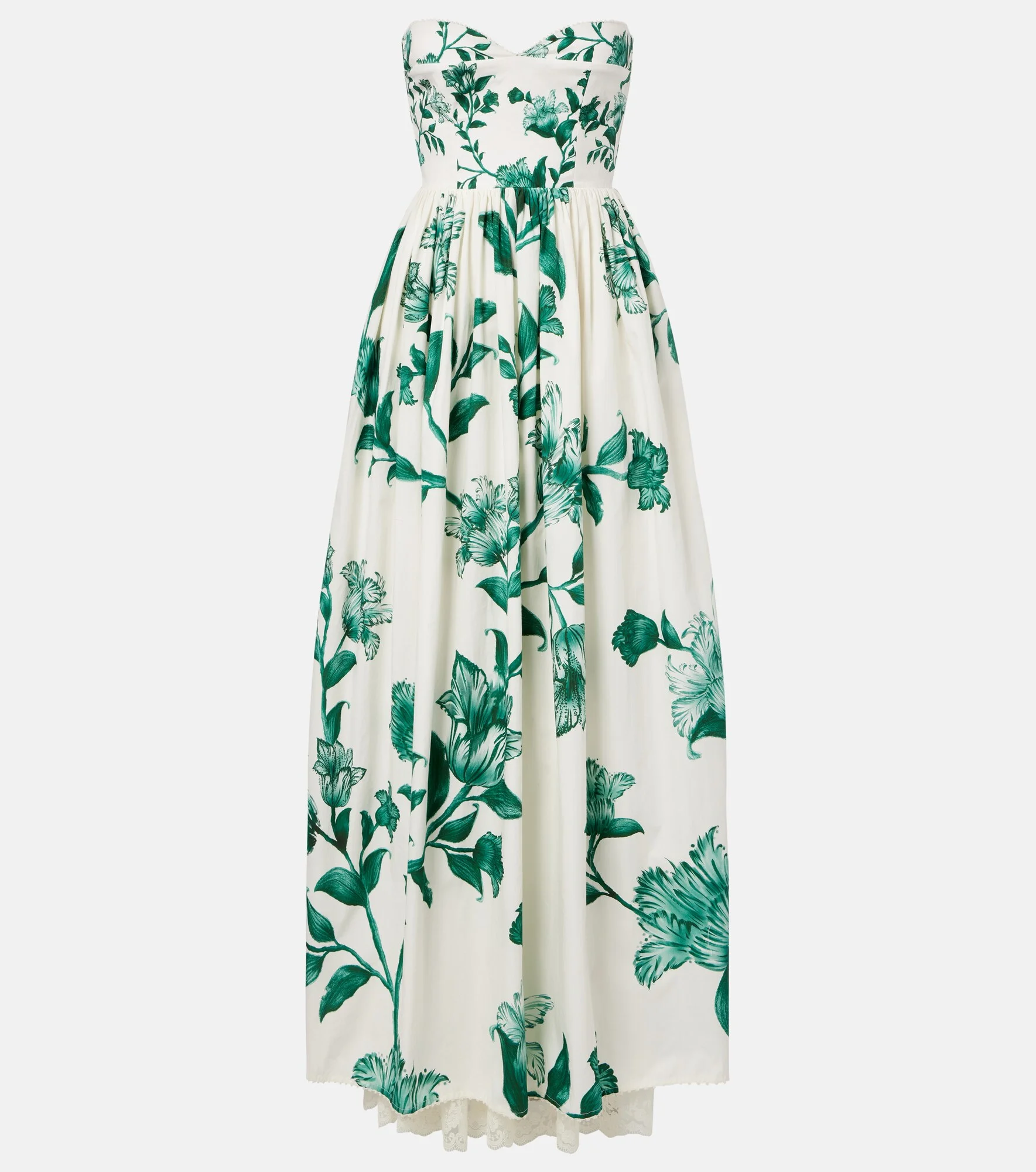 Tonia floral lace-trimmed cotton maxi dress - 1