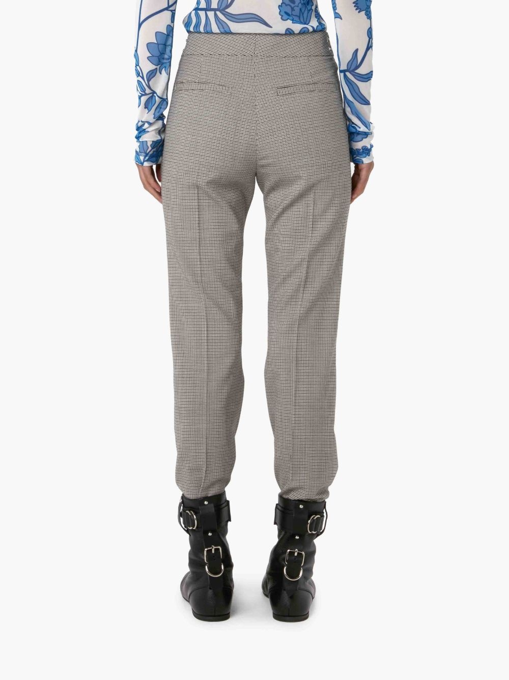 CHECK SLIM LEG TROUSERS - 3