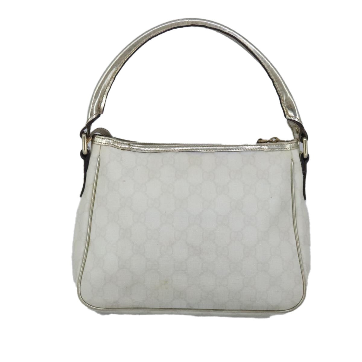 GUCCI GG Supreme Hand Bag Pvc Leather White Gold - 2