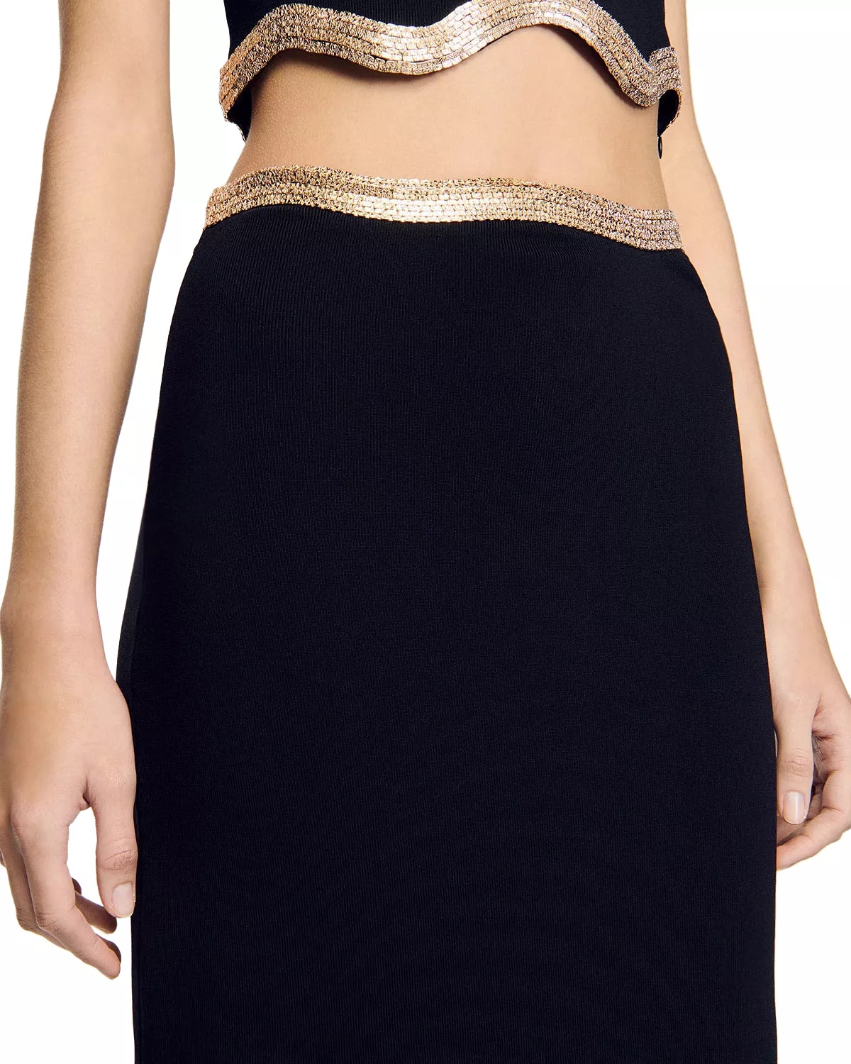Chain Trim Midi Skirt - 4