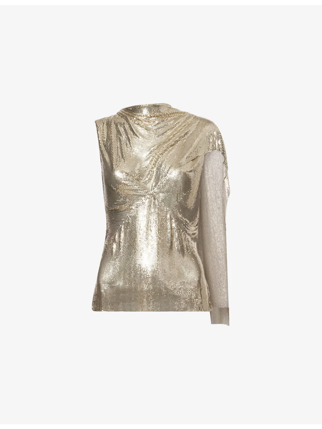 Haut Draped Chainmail Short-Sleeve Top - 1