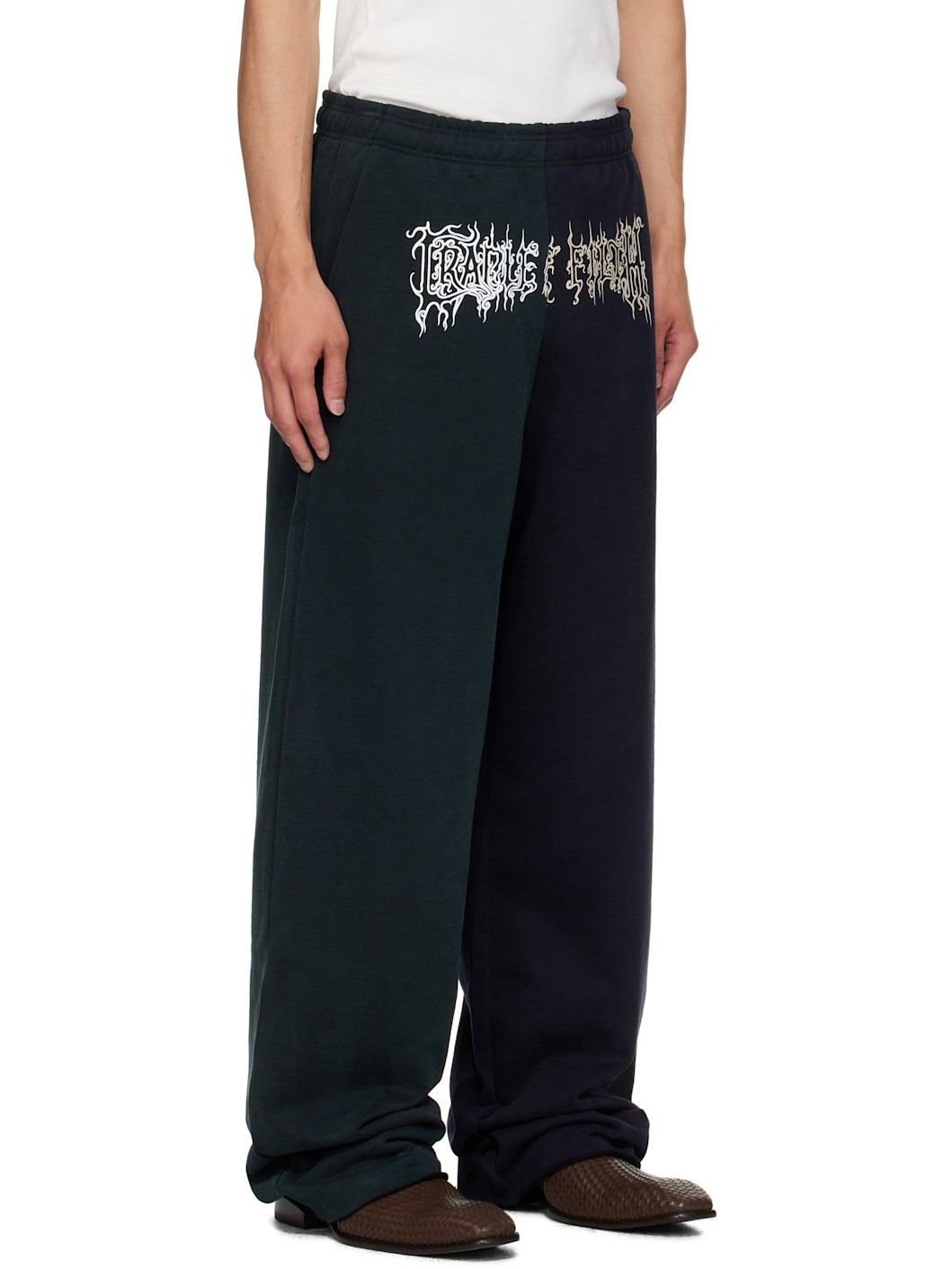 Green & Navy Cradle of Filth Cut-Up Baggy Sweatpants - 2