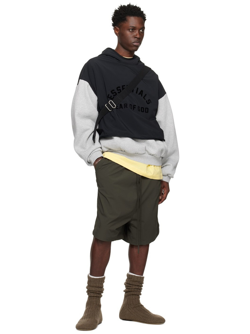 ESSENTIALS Gray & Black Layered Hoodie outlook