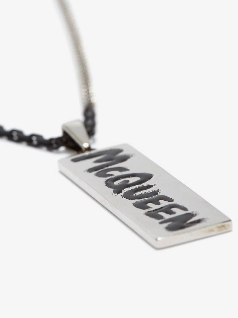 Mcqueen Graffiti Necklace in Antique Silver - 3