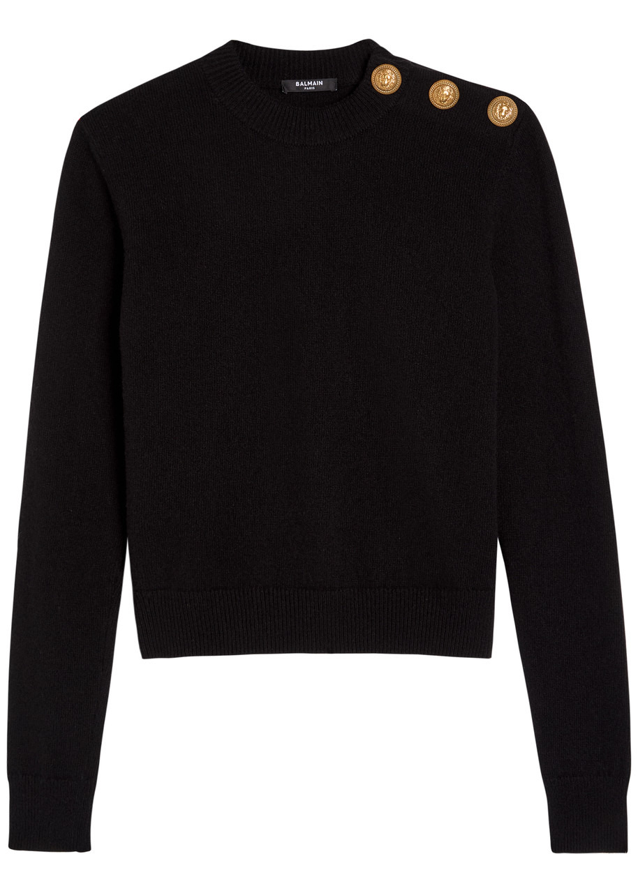 Balmain Embellished Cashmere and Wool-blend Sweatshirt - 1