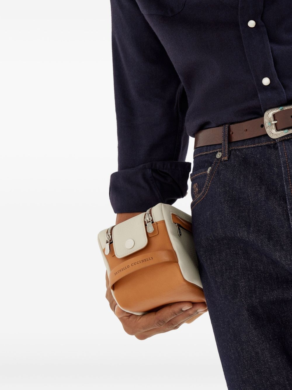 leather wash bag - 2