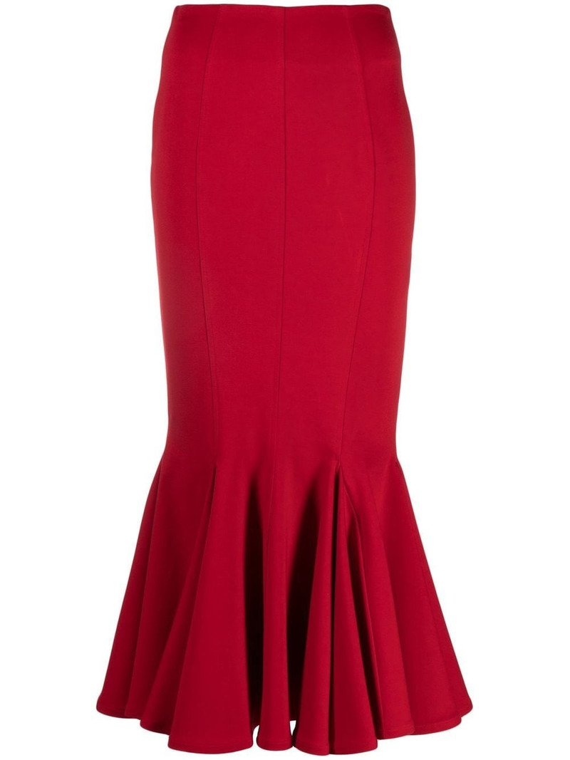 flared hem midi skirt 1