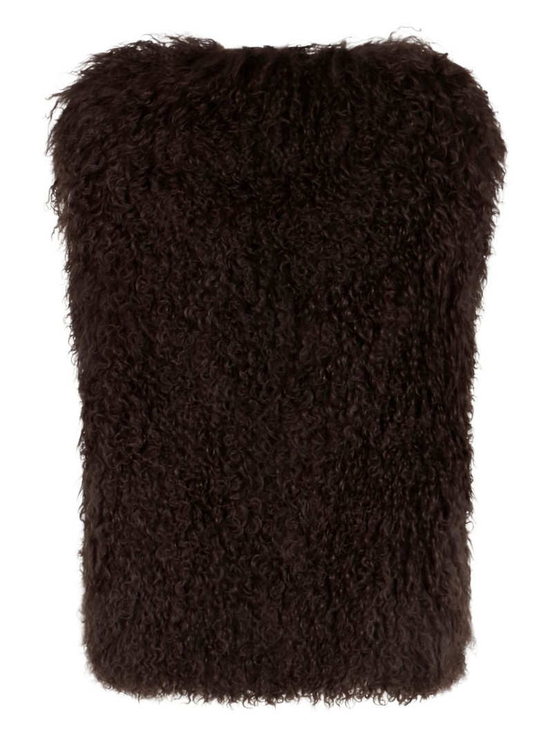 Yves Salomon long-hair fur gilet outlook