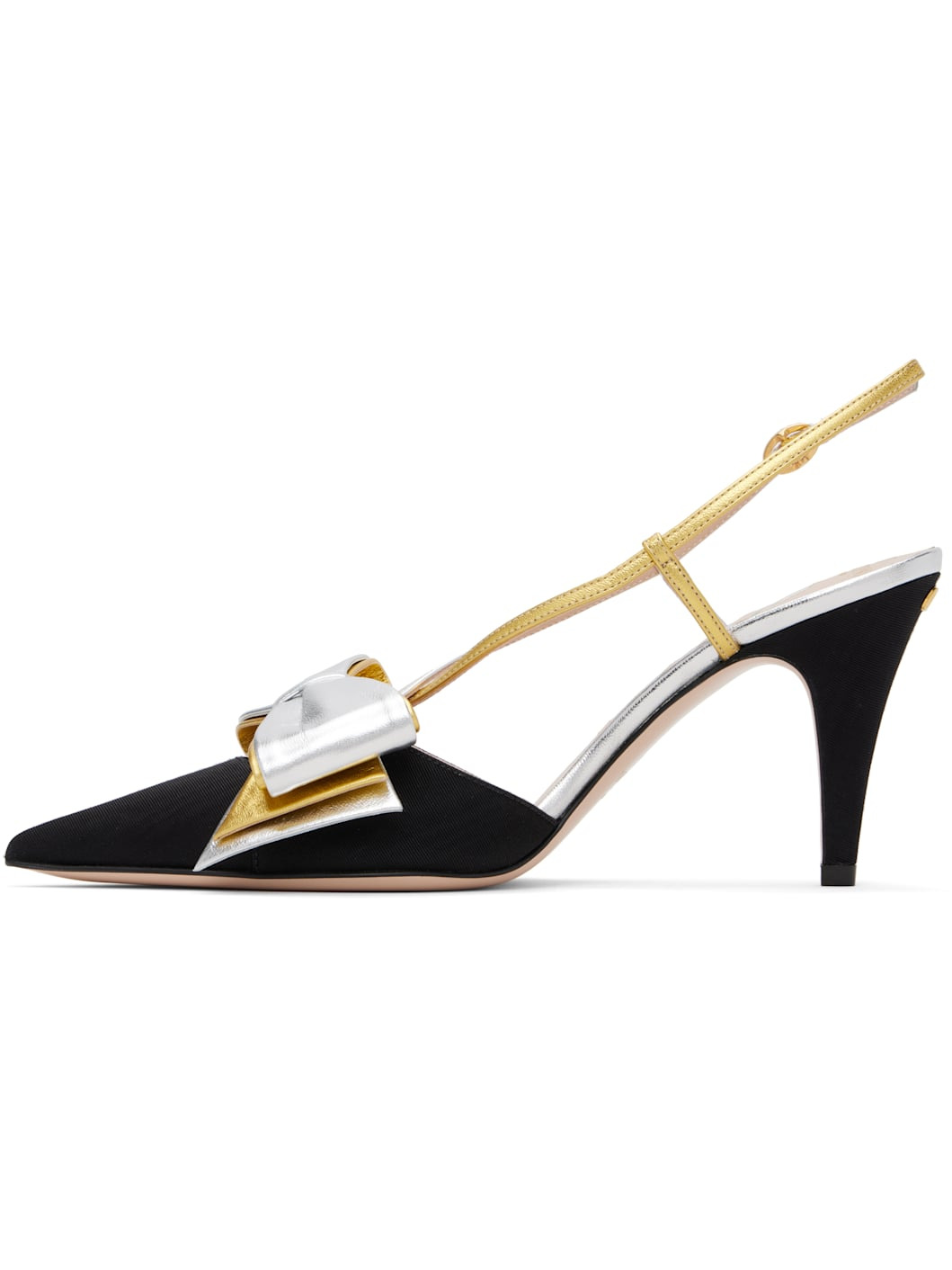 Multicolor Bowow Slingback Heels - 3