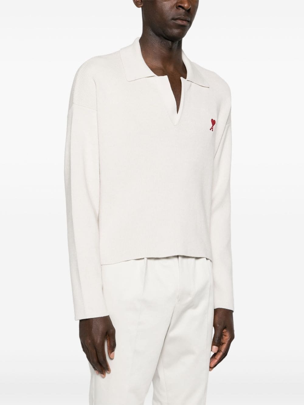 spread-collar ribbed jumper - 3