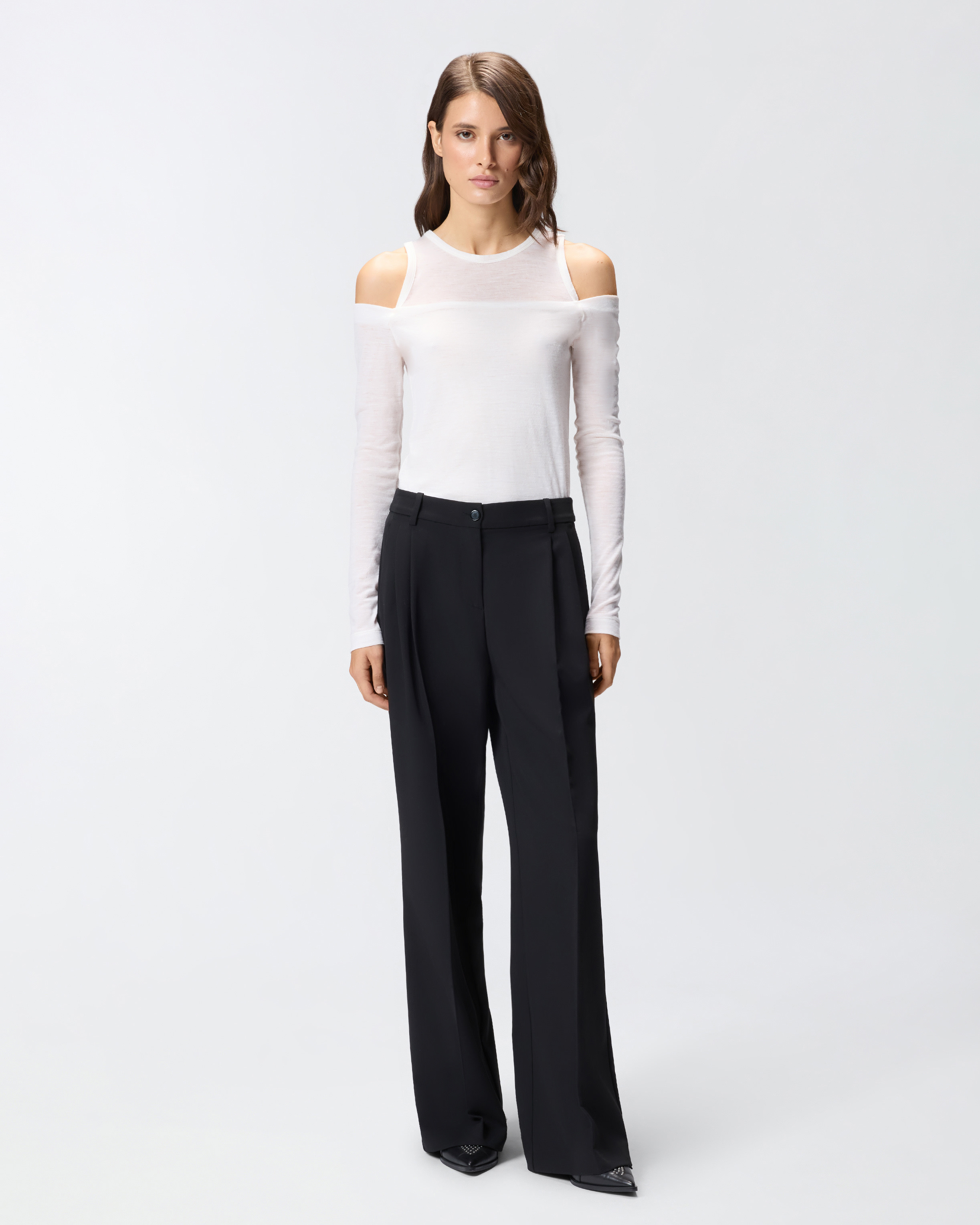 OFF-THE-SHOULDER WOOL BLEND JERSEY TOP - 3