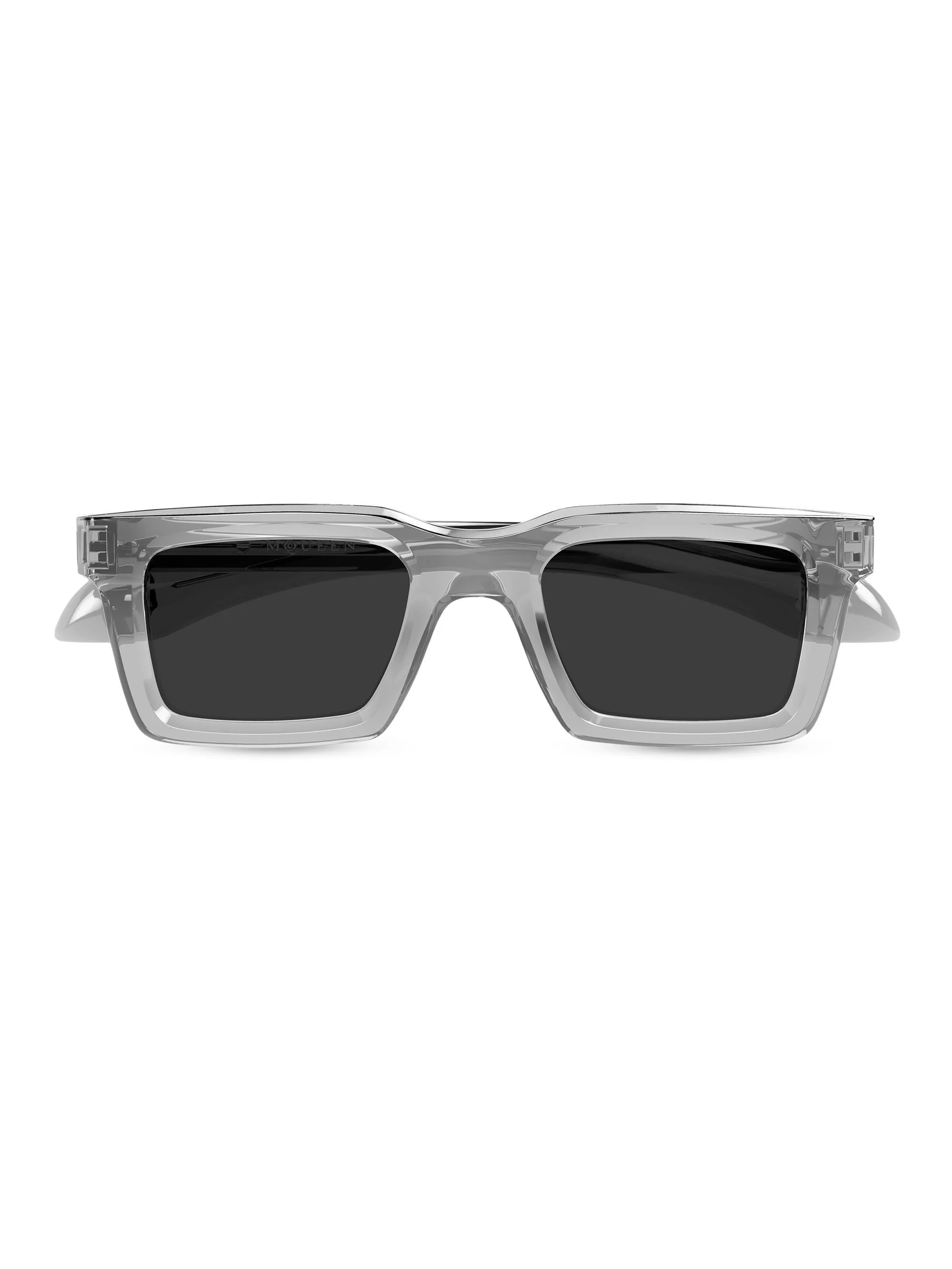 Men's Skull Hardware 50MM Square Sunglasses - Grey Black - 1
