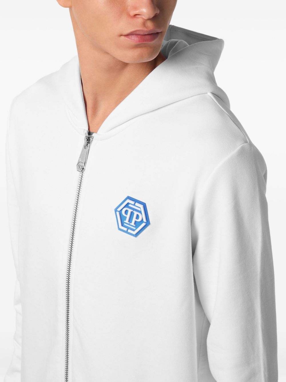 logo-print zip-up hoodie - 4