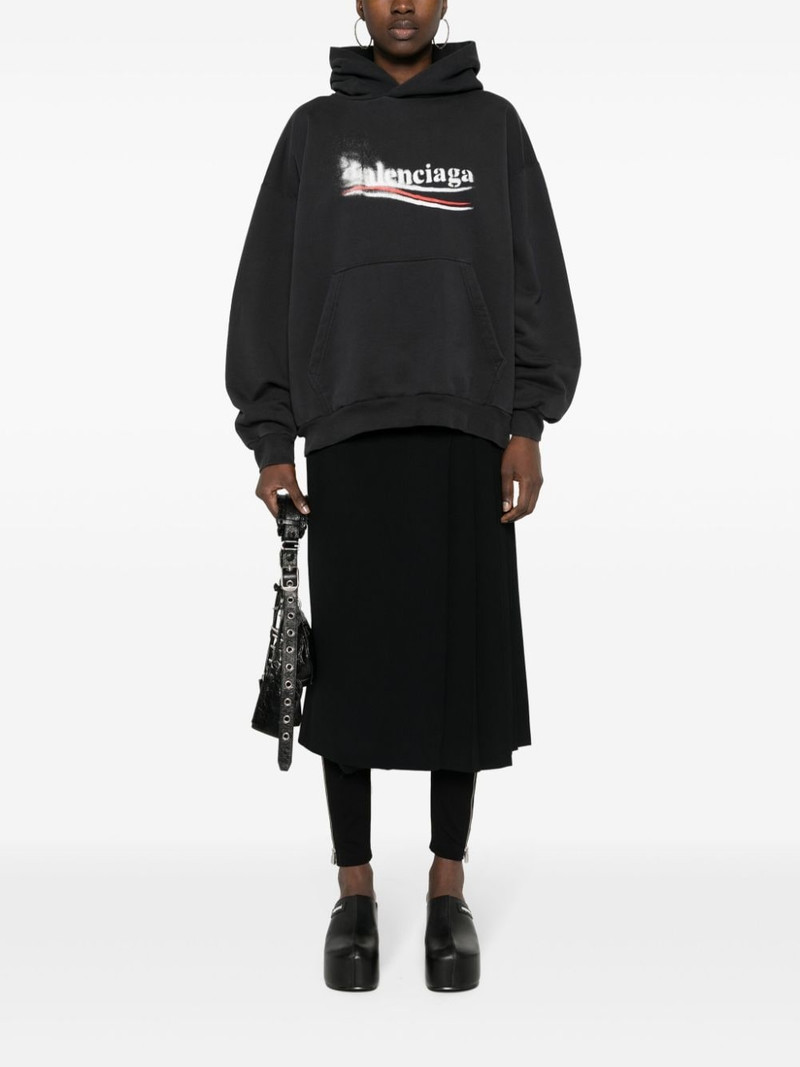 BALENCIAGA logo-print cotton hoodie outlook