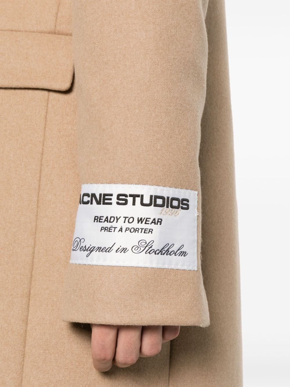 single-breasted wool blend coat - 5