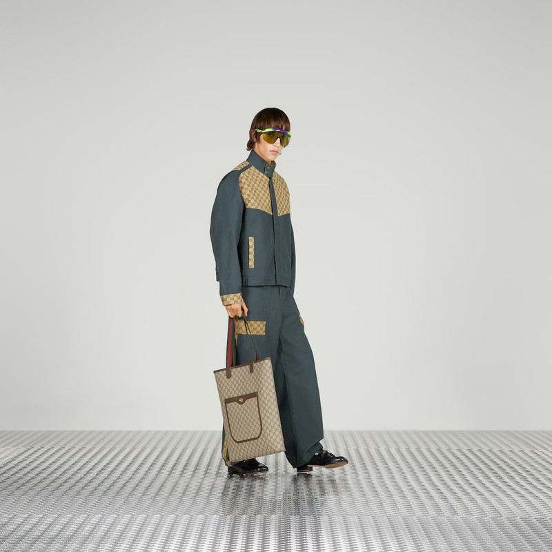 GUCCI Cotton canvas pant with GG inserts outlook