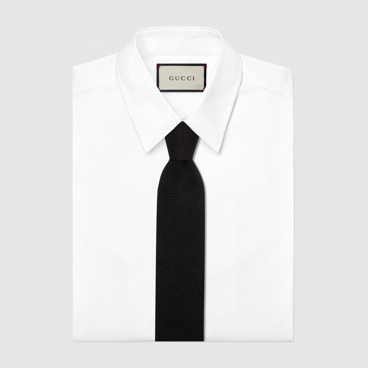 Knitted silk Double G tie - 2