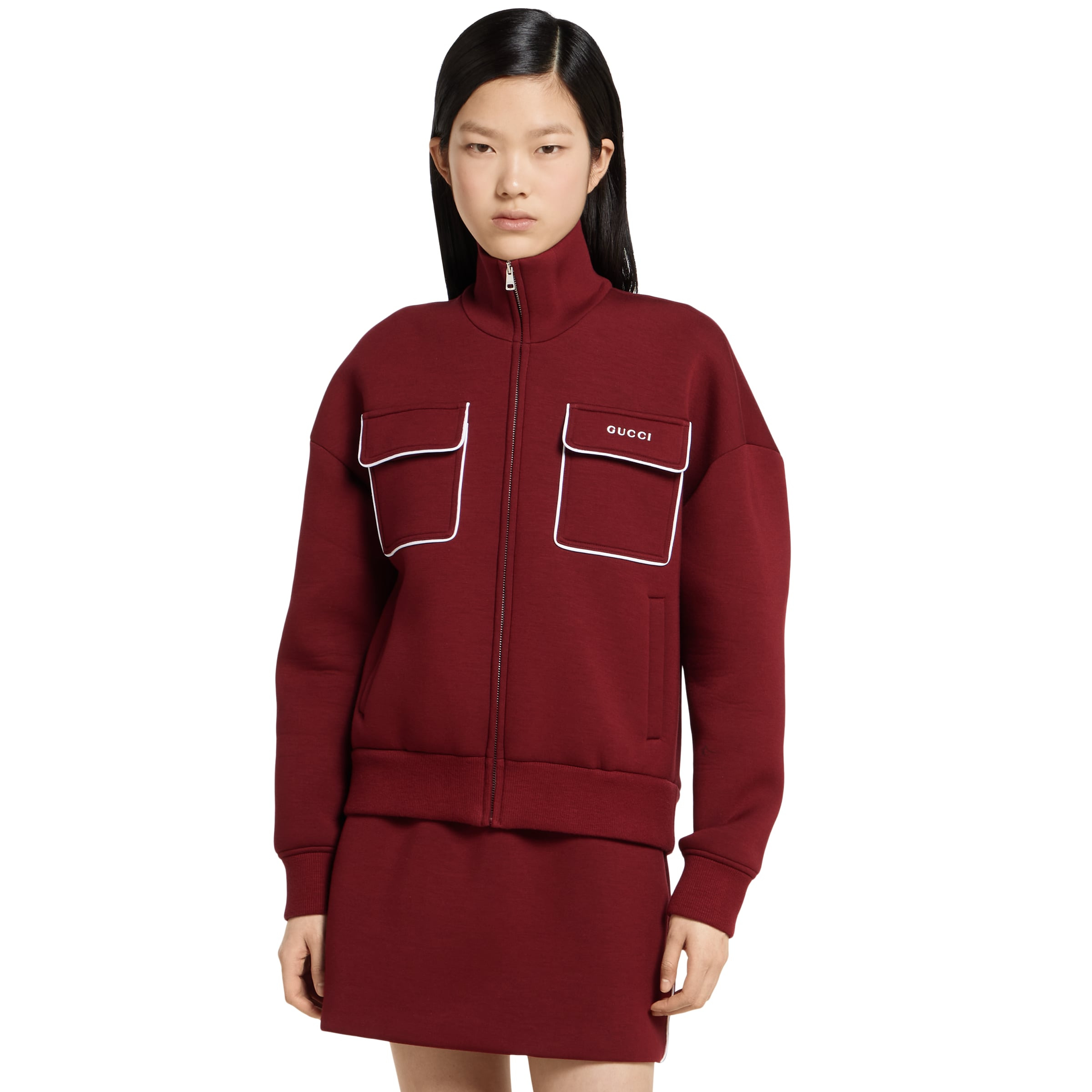 Jersey zip sweatshirt with logo - 3