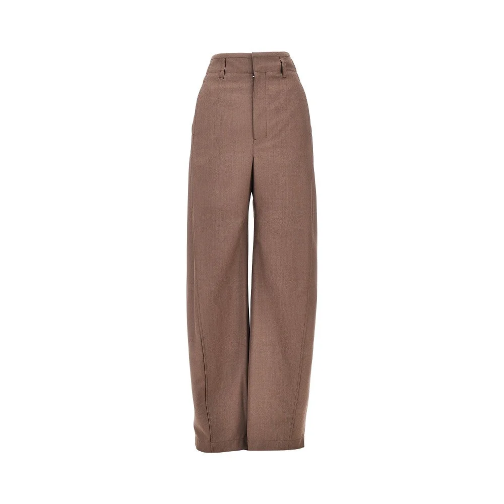 Lemaire Tropical Wool Baggy Pants Brown - 1