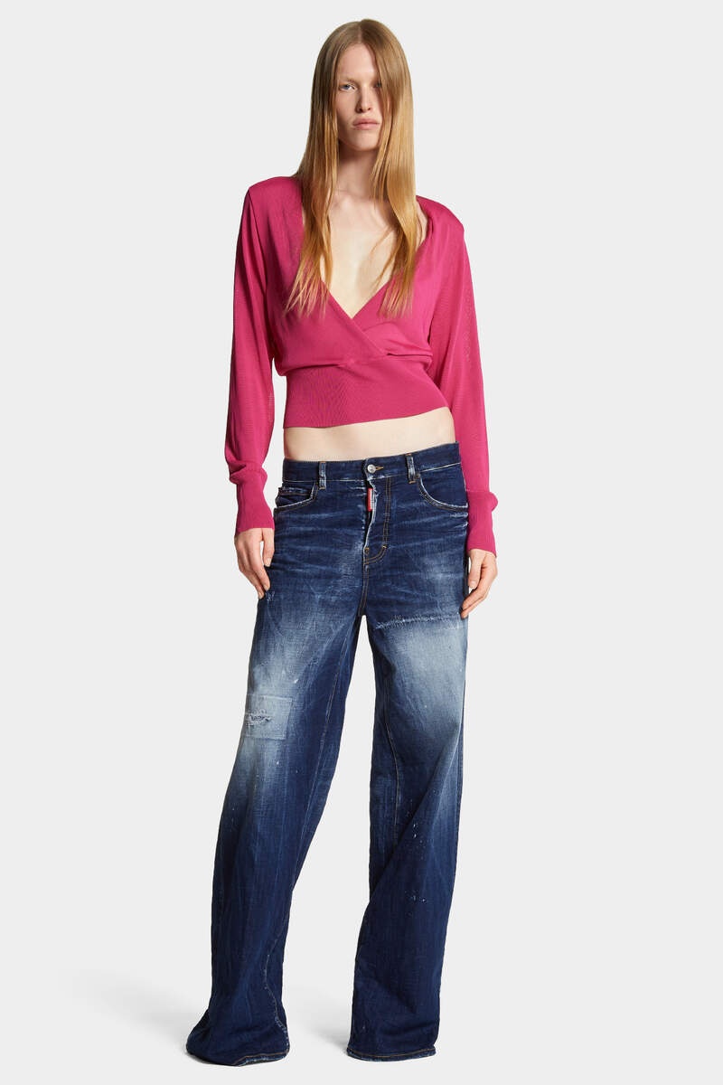 DRAPED V-NECK PULLOVER - 6