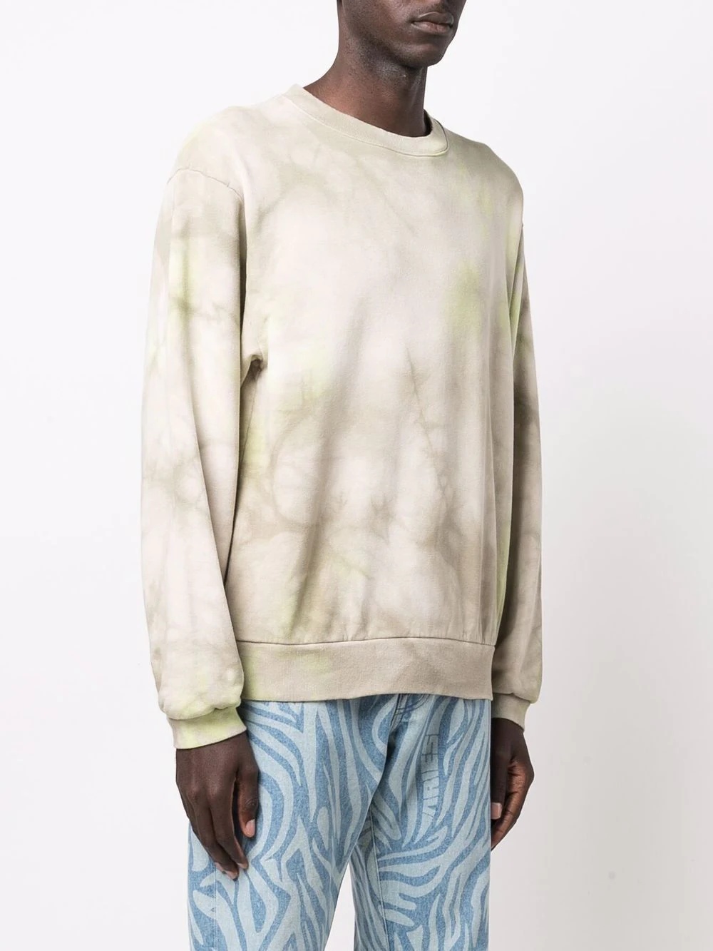 tie dye-print crew neck sweatshirt - 3