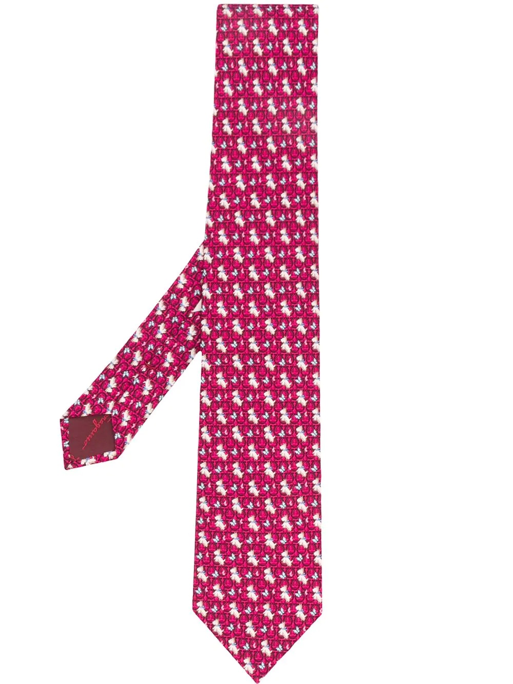 dog-print silk tie - 1