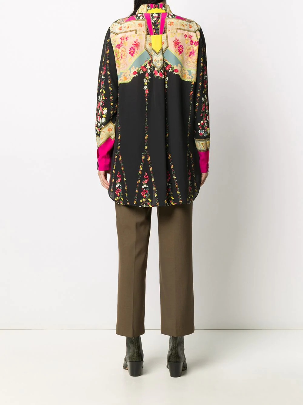 floral-print silk shirt - 4