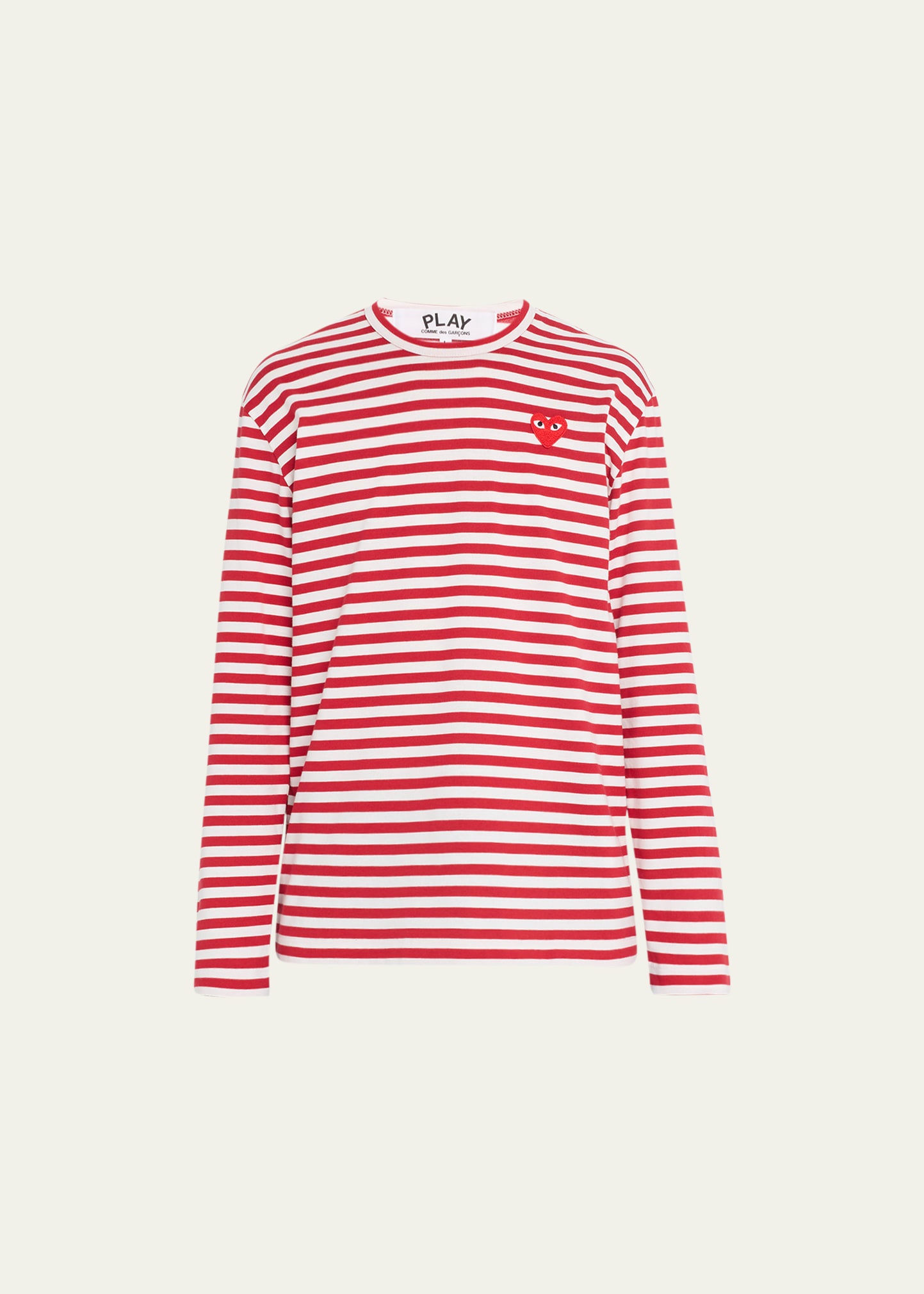 Men's Striped T-Shirt with Small Heart - 1