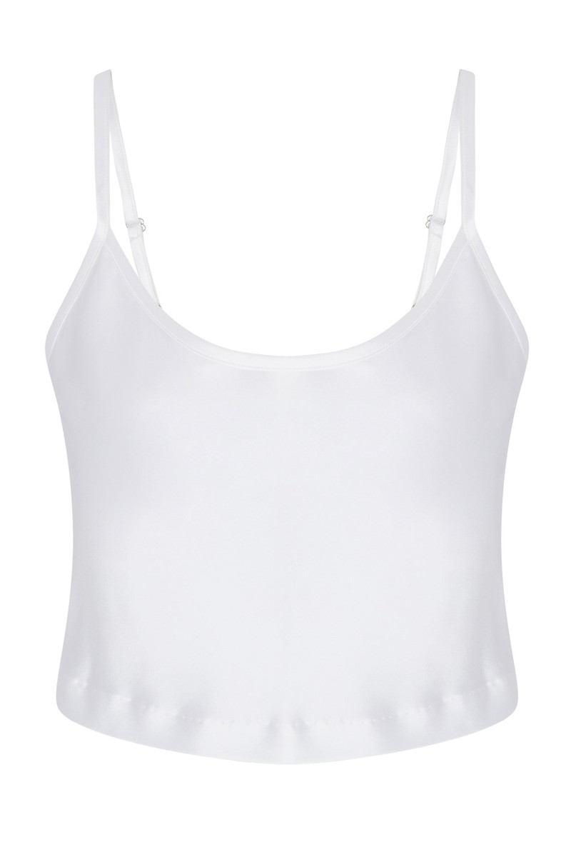 SPRWMN WHITE SILK CROPPED CAMI outlook