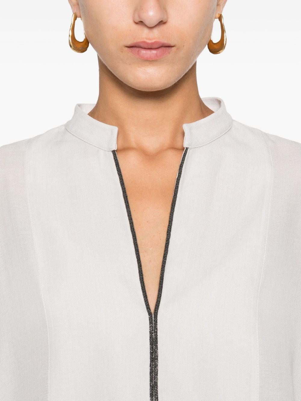 V-necked blouse - 4