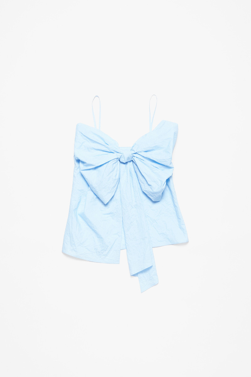 Bow strap blouse - Light blue - 1