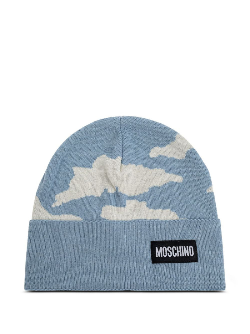 구름 인쇄 모직 beanie 1