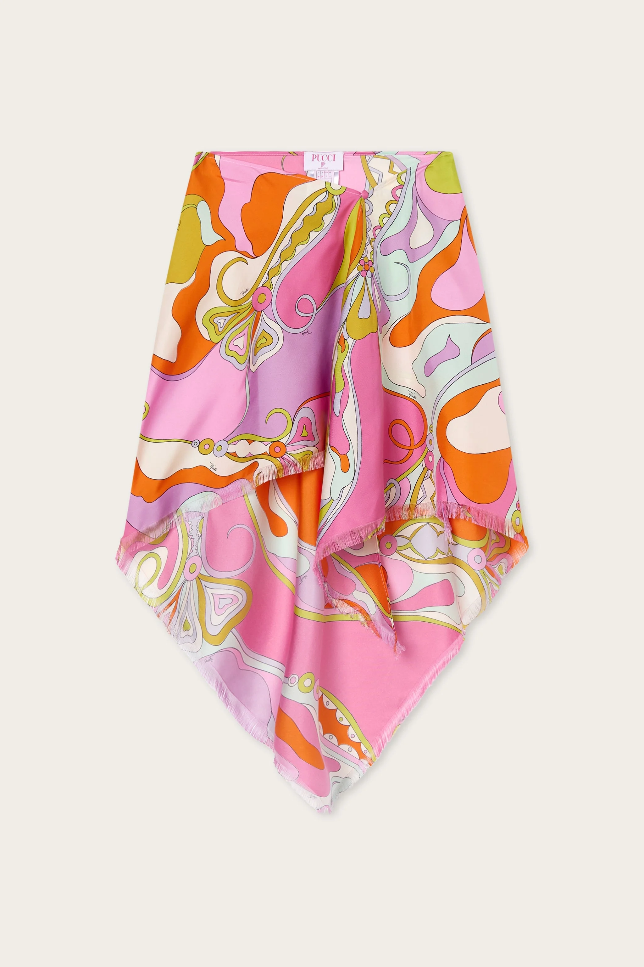 ORCHIDEE PRINT SILK SKIRT - 1
