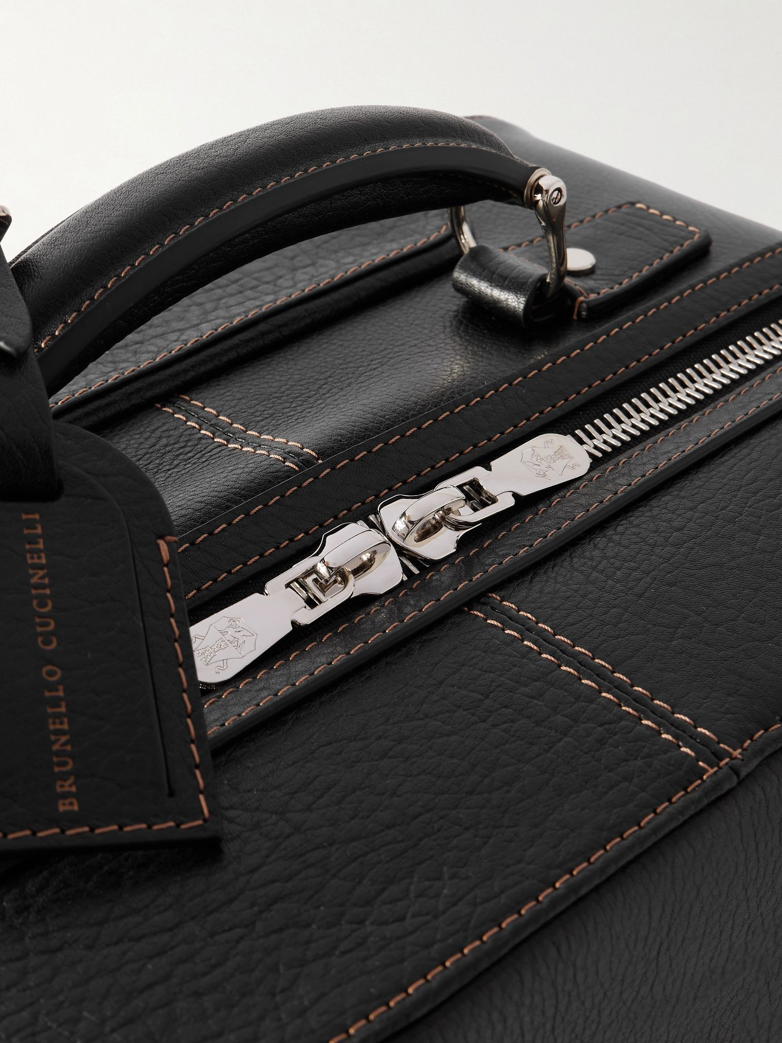 Full-Grain Leather Carry-On Suitcase Black - 6
