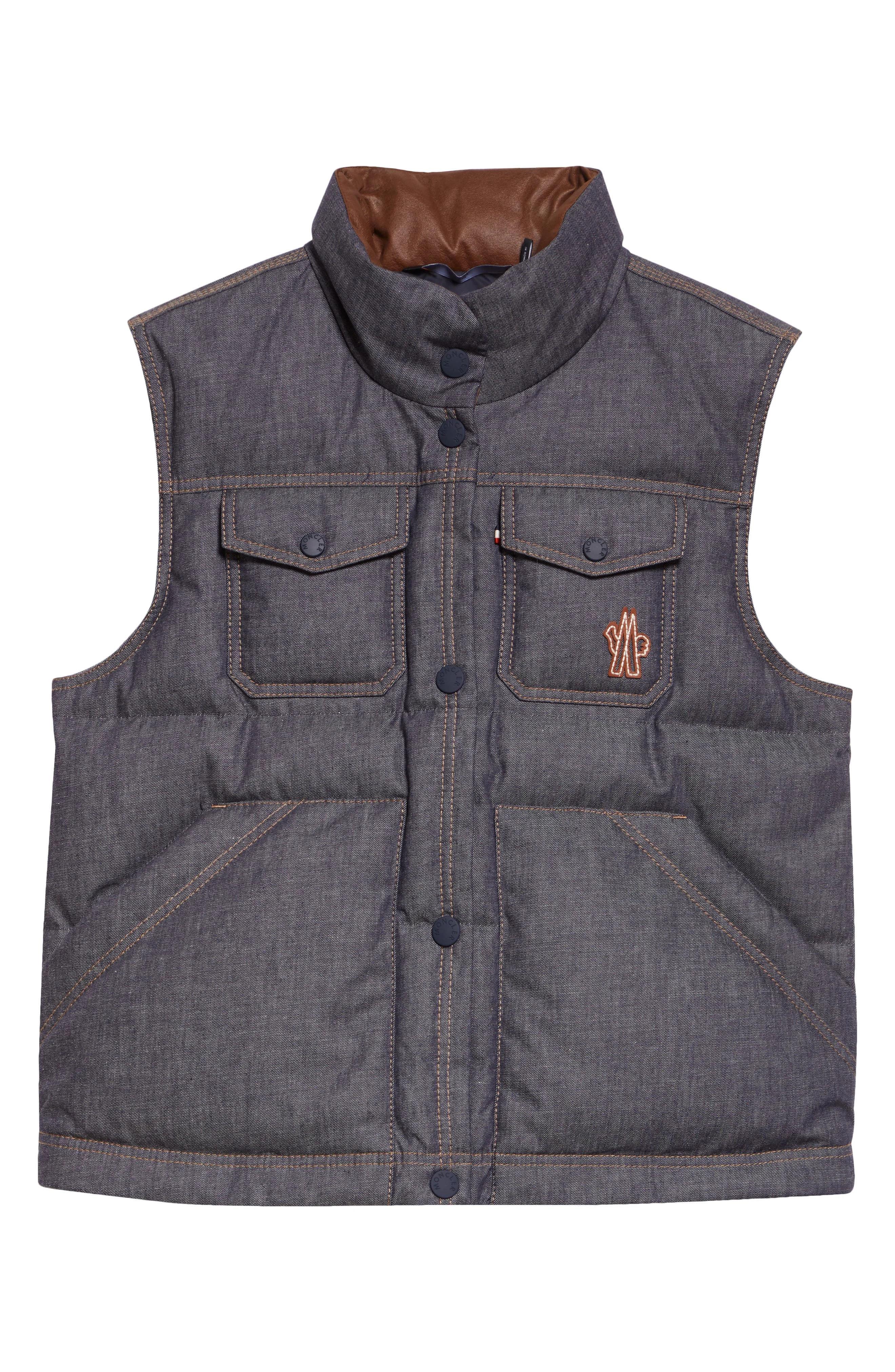 Moncler Grenoble Knysna Denim Down Puffer Vest in Blue at Nordstrom - 1