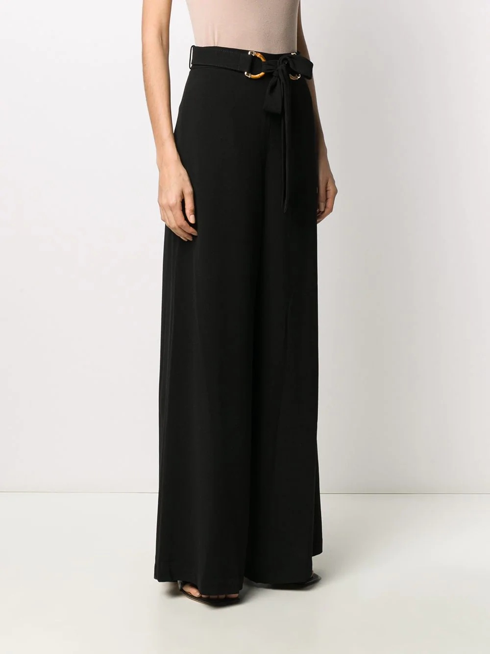 black wide-leg trousers - 3