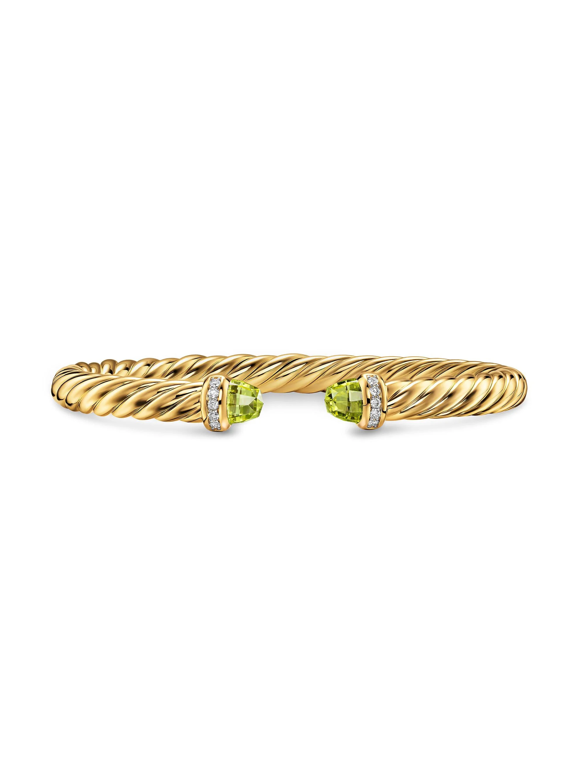 Women's Cablespira Flex Bracelet in 18K Yellow Gold - Peridot - 1