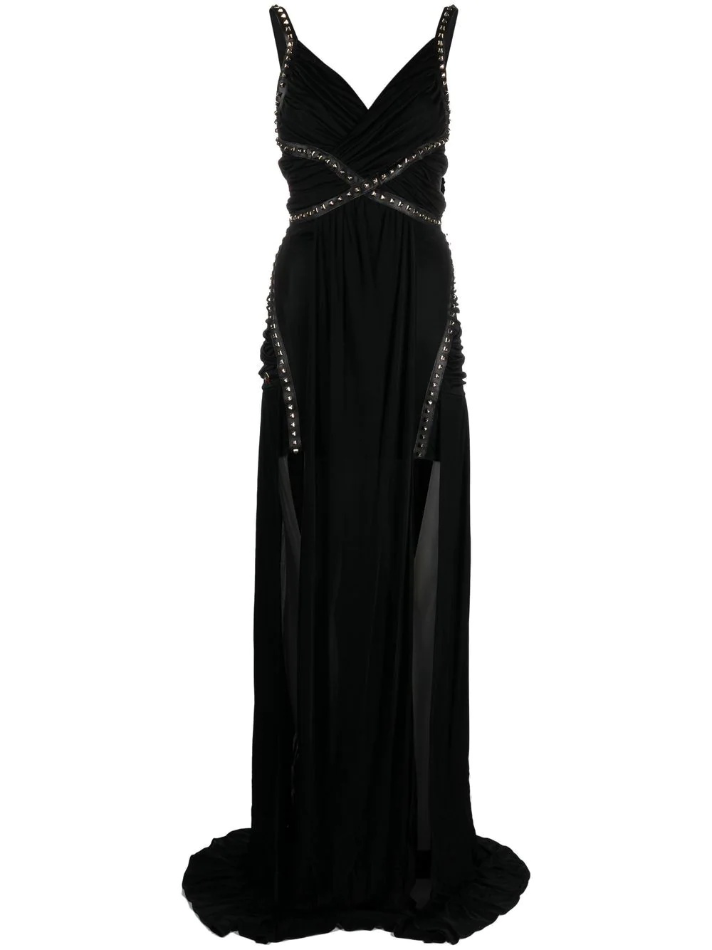 stud-detailed floor-length dress - 1