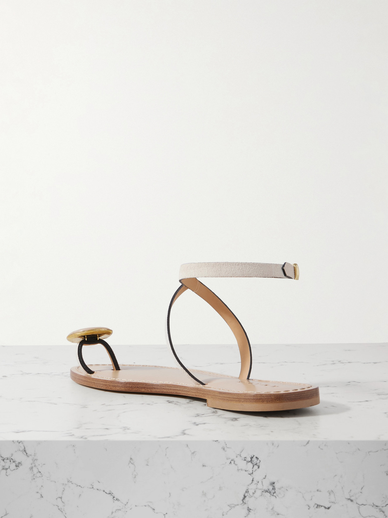 The Kigali Embellished Suede Sandals - 3