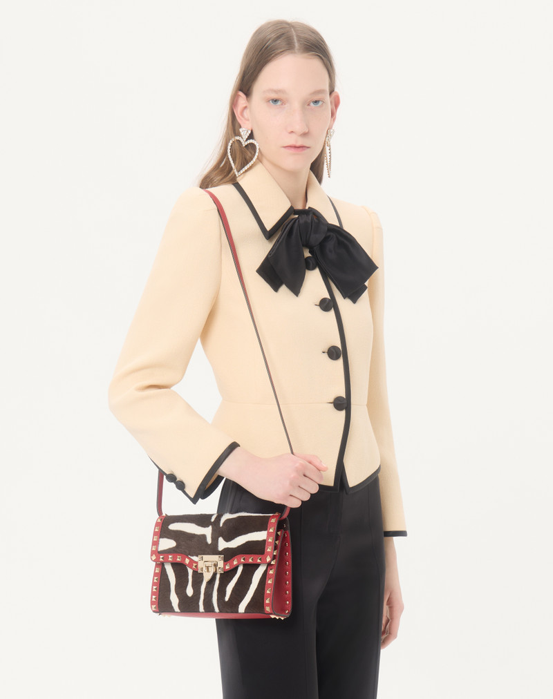 VALENTINO GARAVANI ROCKSTUD SMALL SHOULDER BAG IN PONY-EFFECT CALFSKIN 7
