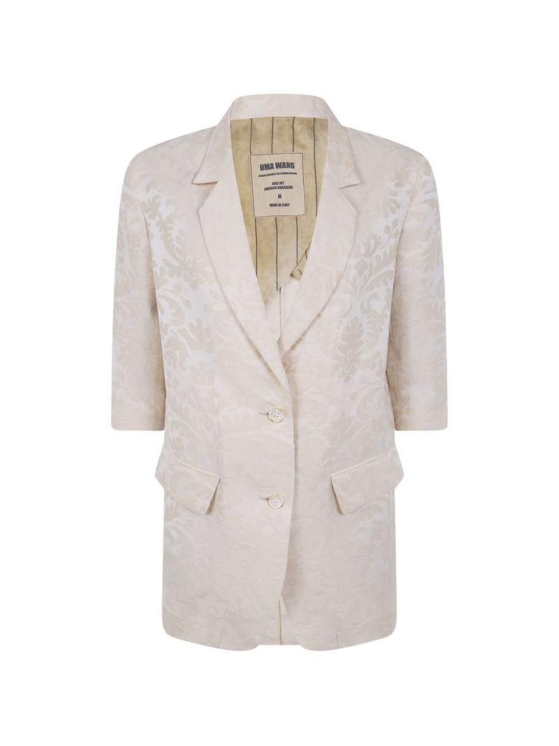 damask-pattern linen jacket 1