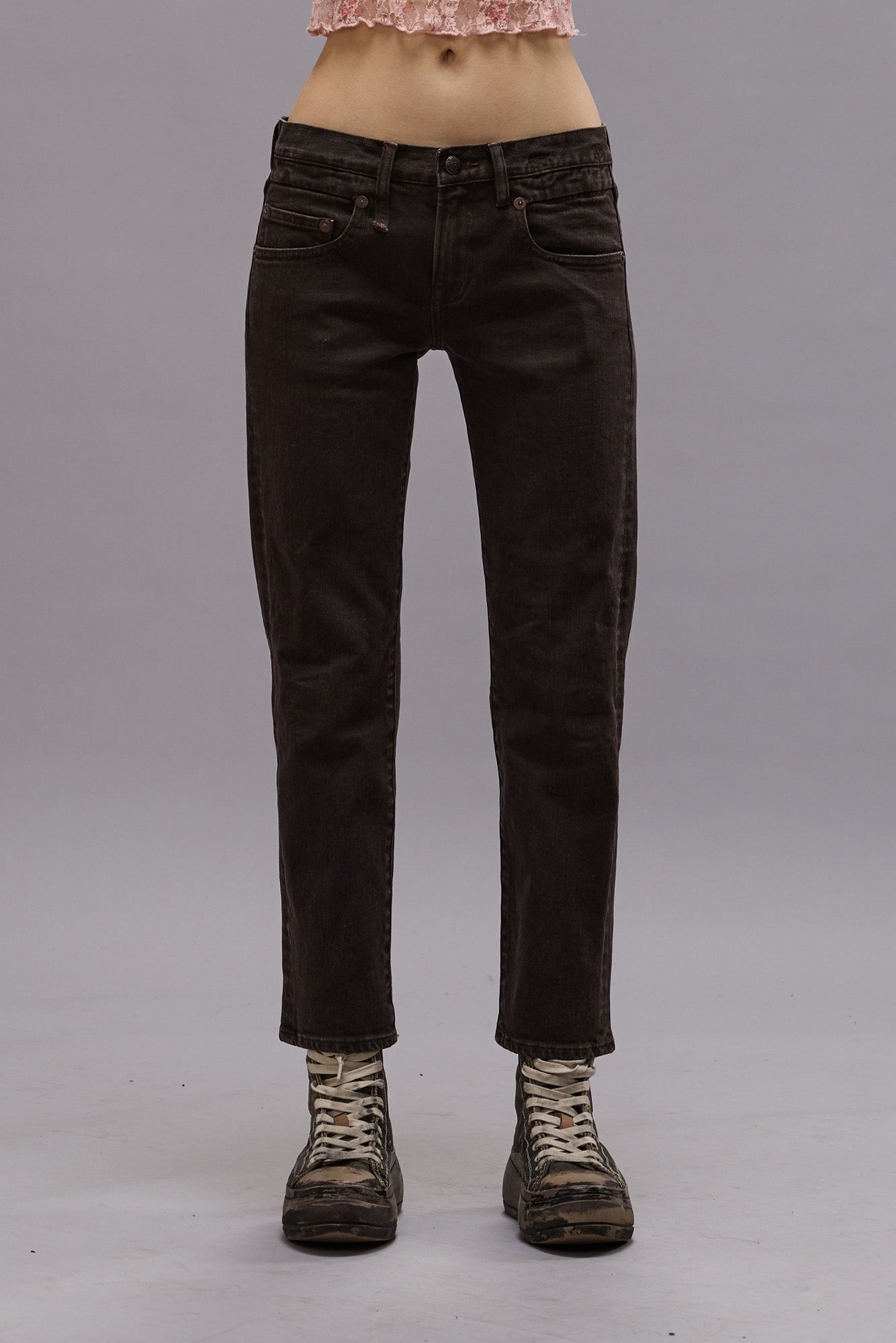 BOY STRAIGHT - CHOCOLATE BROWN STRETCH - R13 - 4
