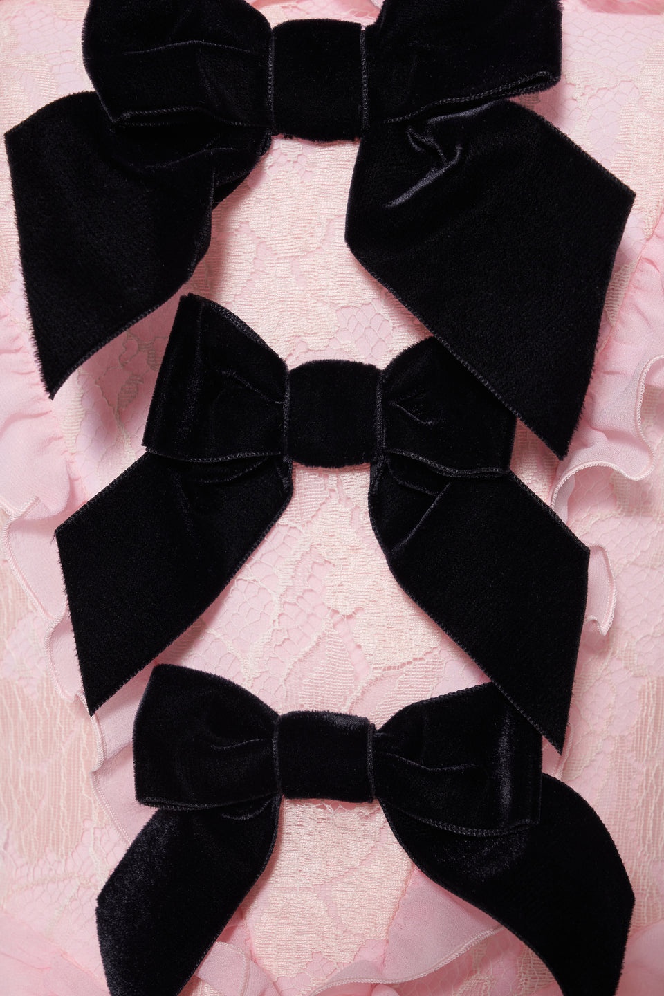 LACE BUSTIER DRESS WITH VELVET BOWS - 3