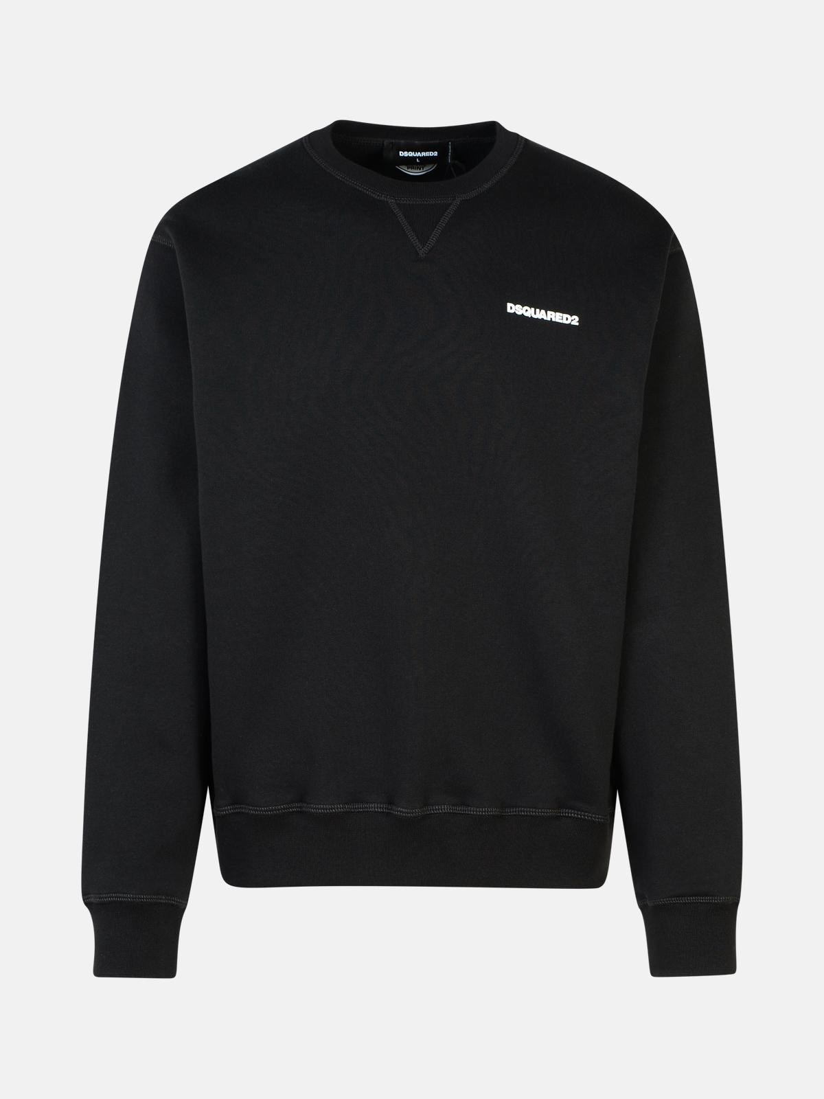 BLACK COTTON SWEATSHIRT - 1