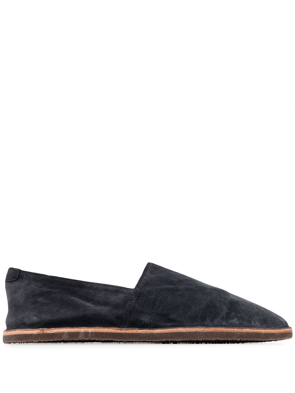 round-toe suede slippers - 1