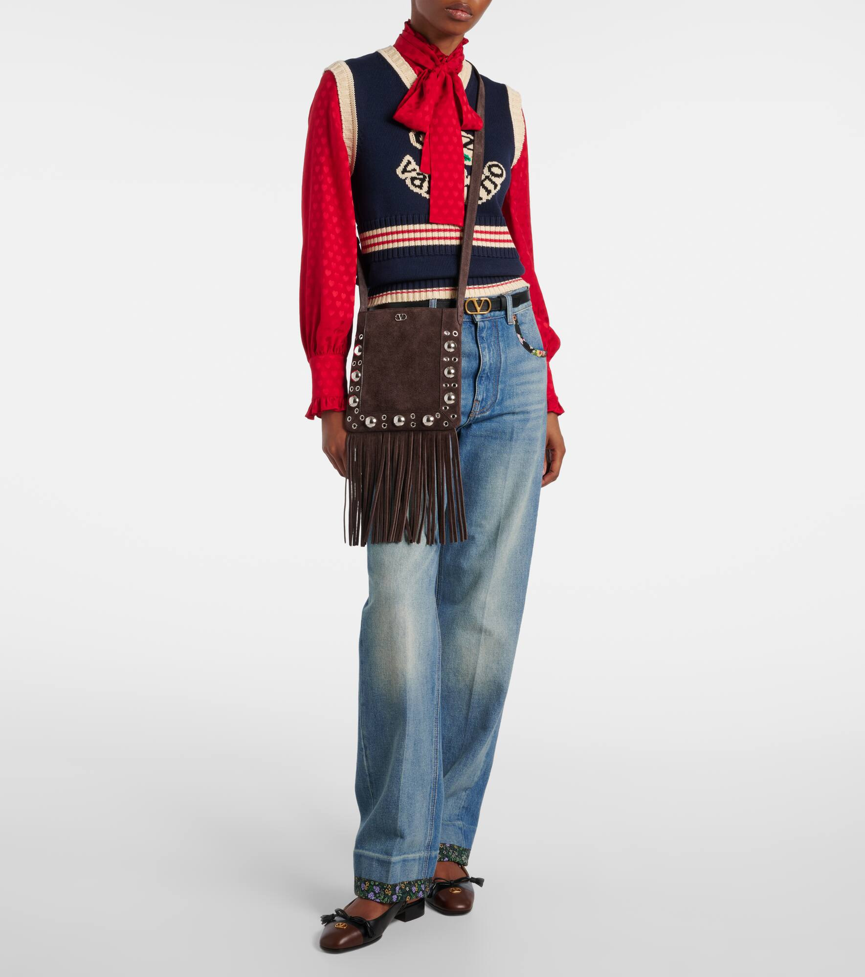 Nellcôte Small fringed suede shoulder bag - 5