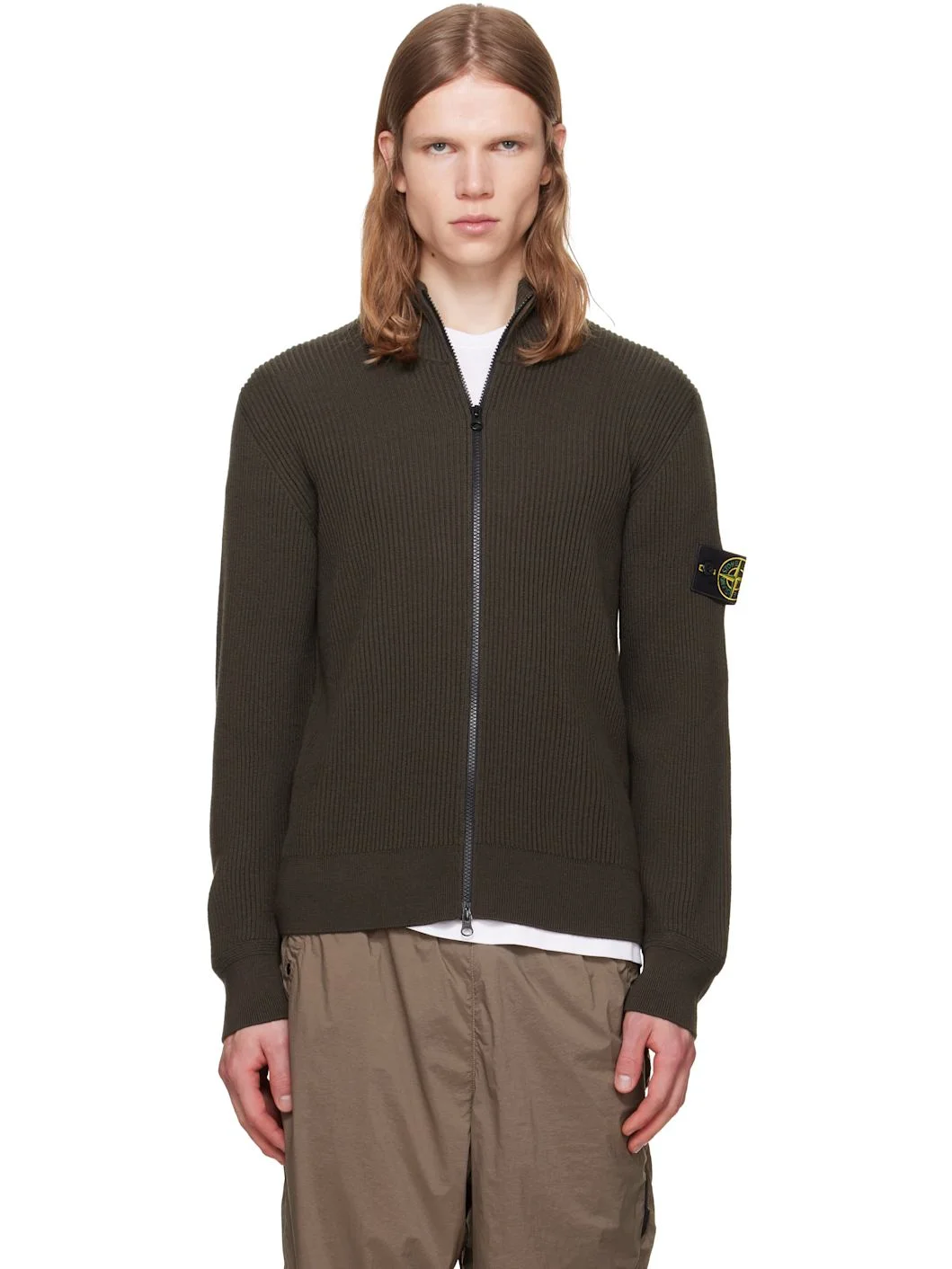 Brown 5100017 Ribbed RWS Wool Sweatshirt - 1